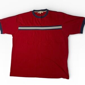 Point Zero Vintage Red Ringer T-Shirt Men’s Size L Stripe Retro Y2K Tee